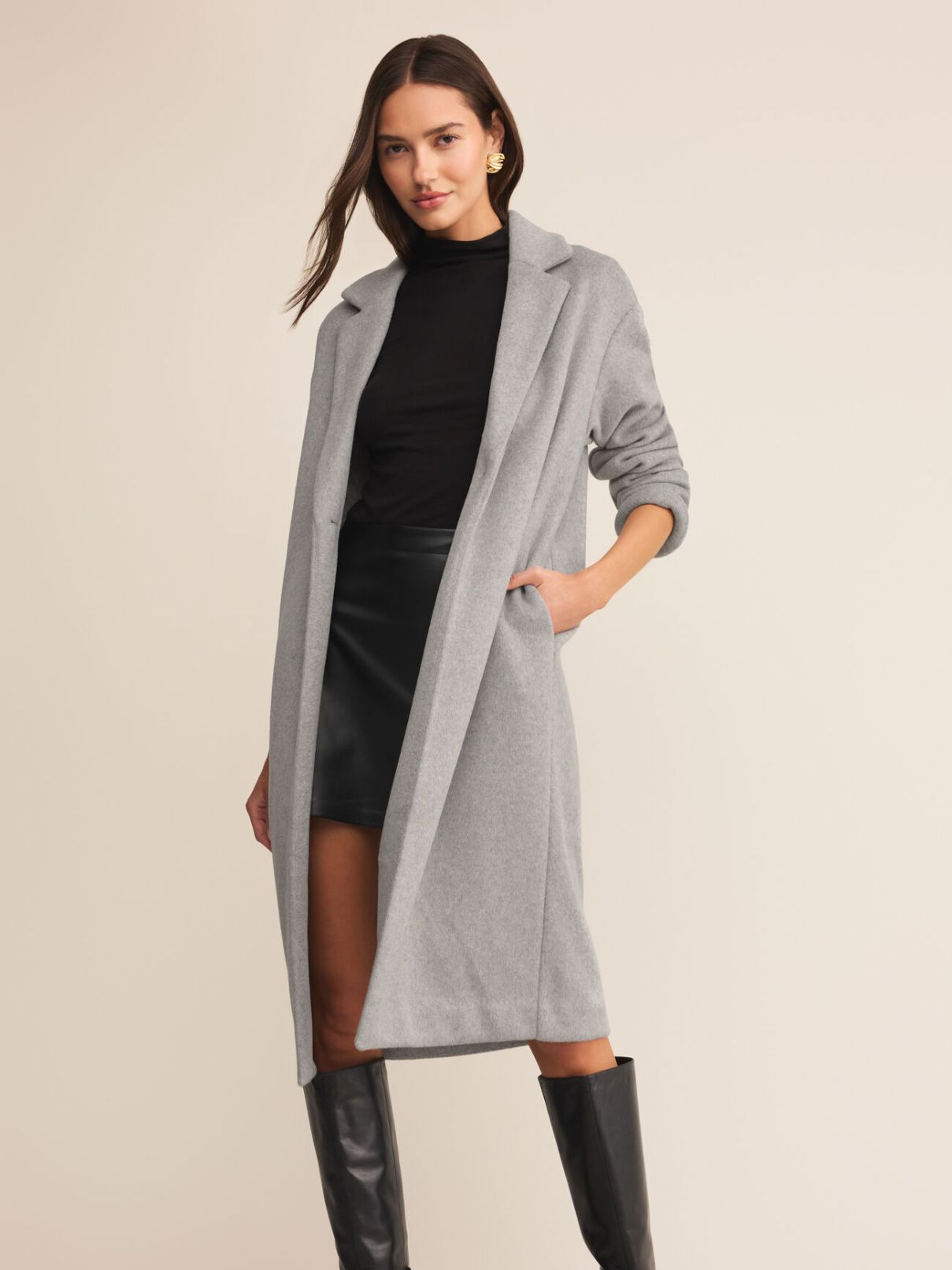 Z Supply Mason Luxe Coat Classic in Heather Grey