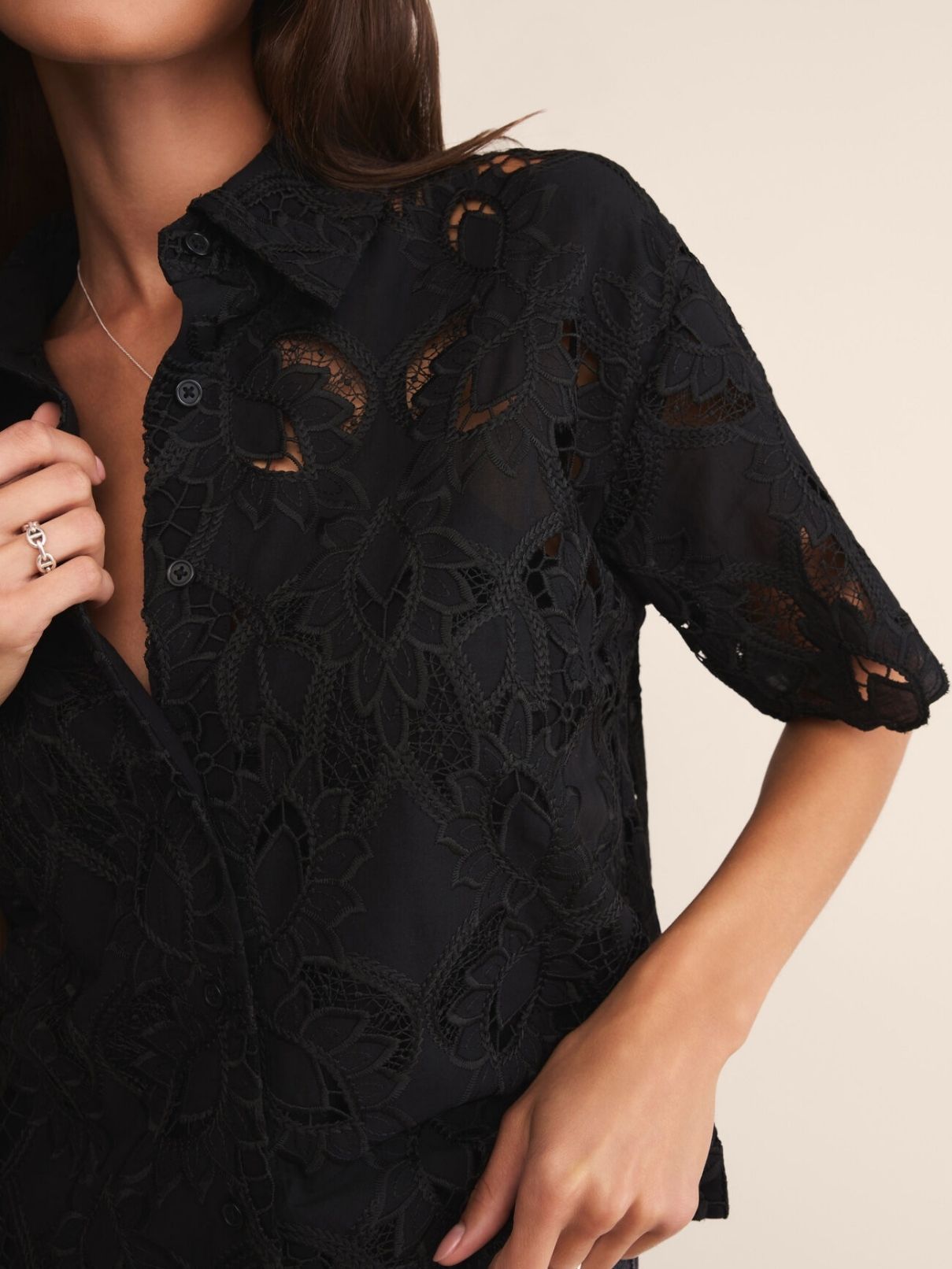 Z Supply Midnight Lace Top in Black