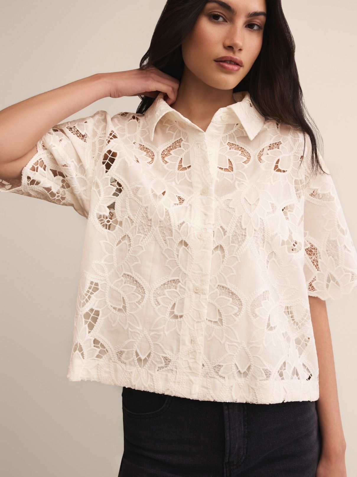 Z Supply Midnight Lace Top in Cloud