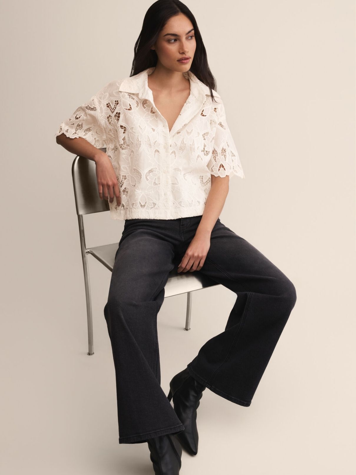 Z Supply Midnight Lace Top in Cloud