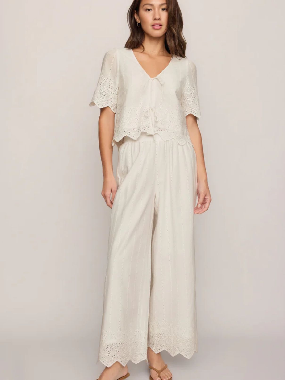 Z Supply Oceanside Embroidered  Top in White