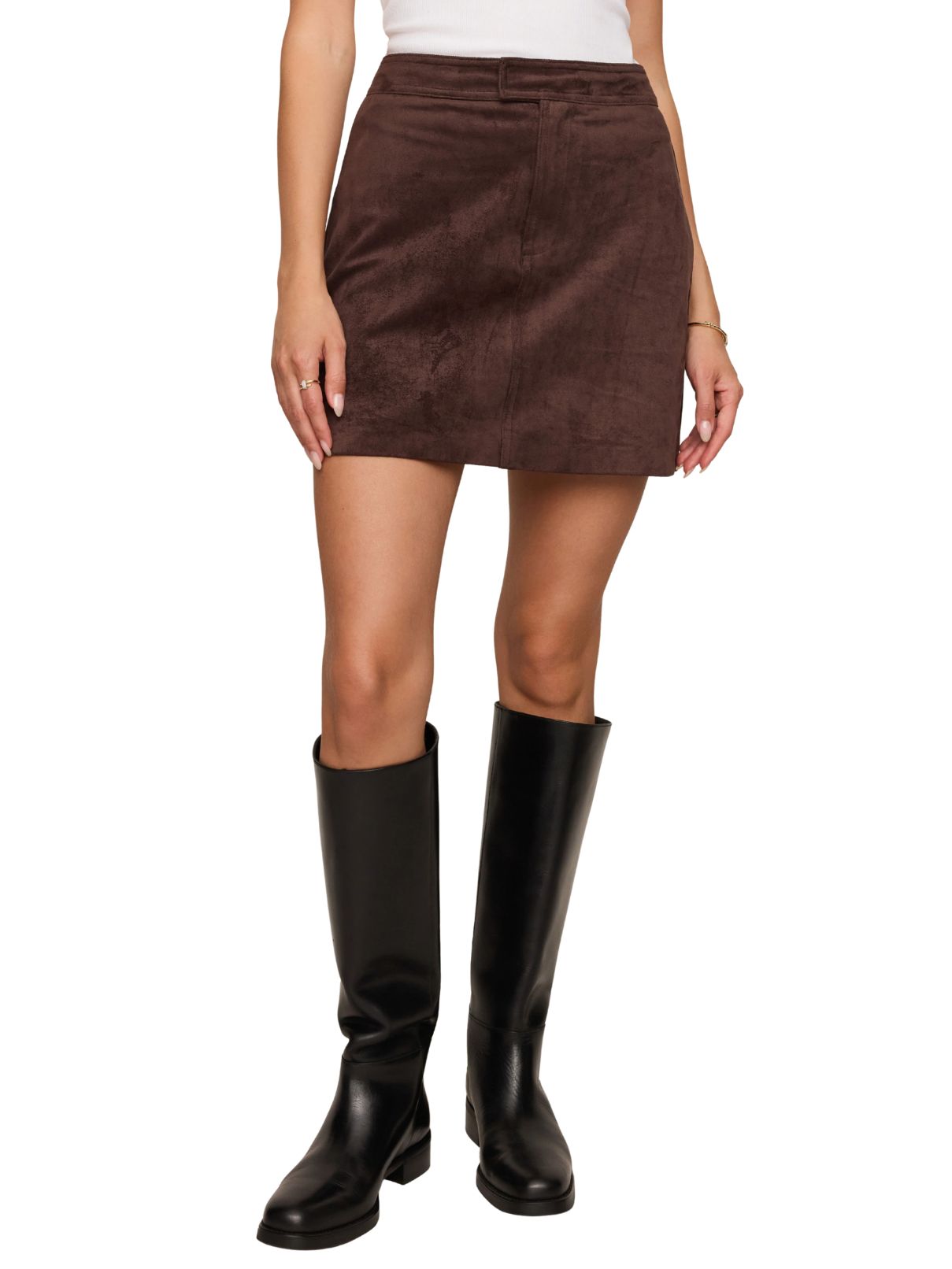 Z Supply Perri Suede Mini Skirt – Dark Chocolate