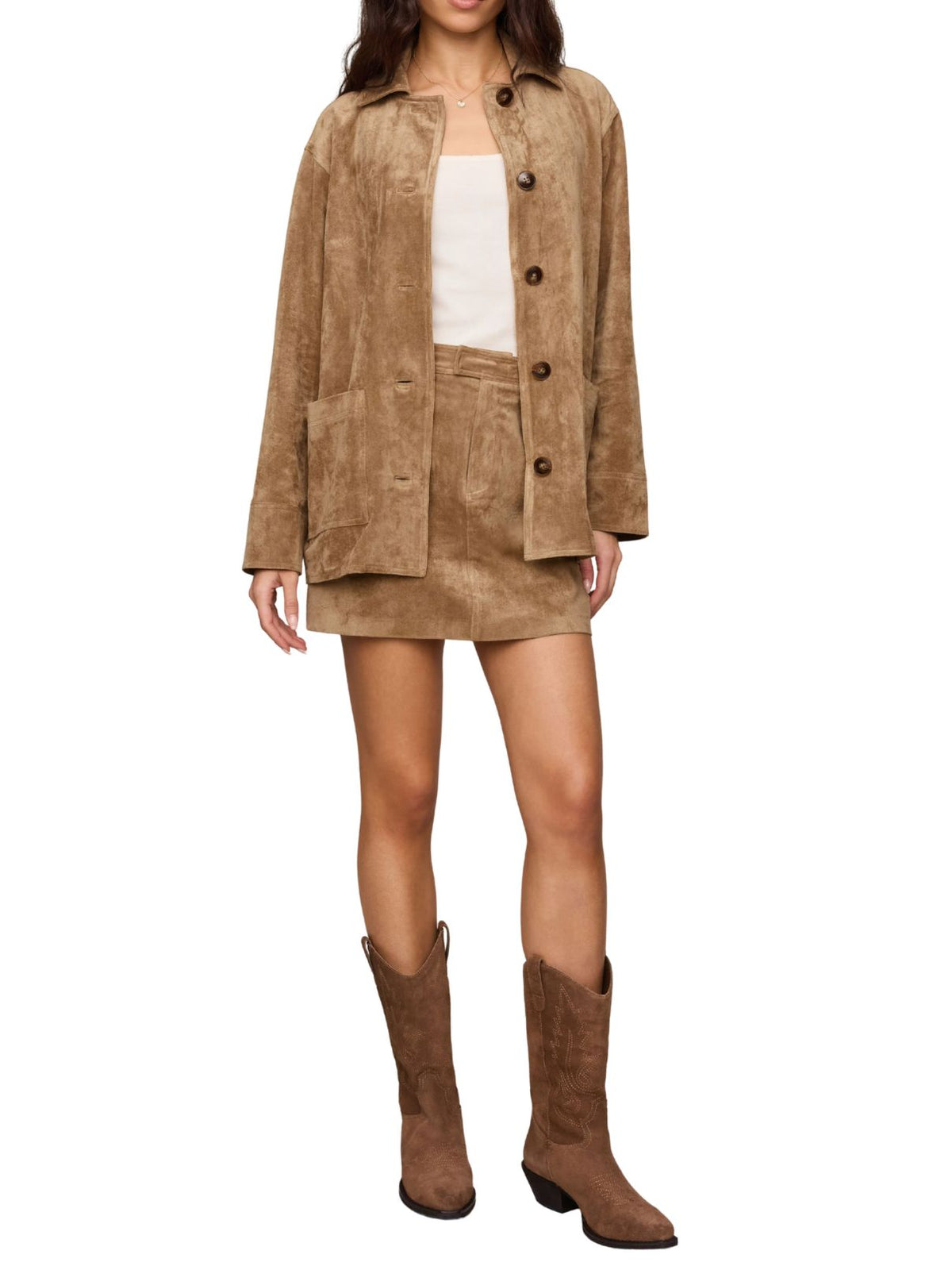 Z Supply Perri Suede Mini Skirt in Sand