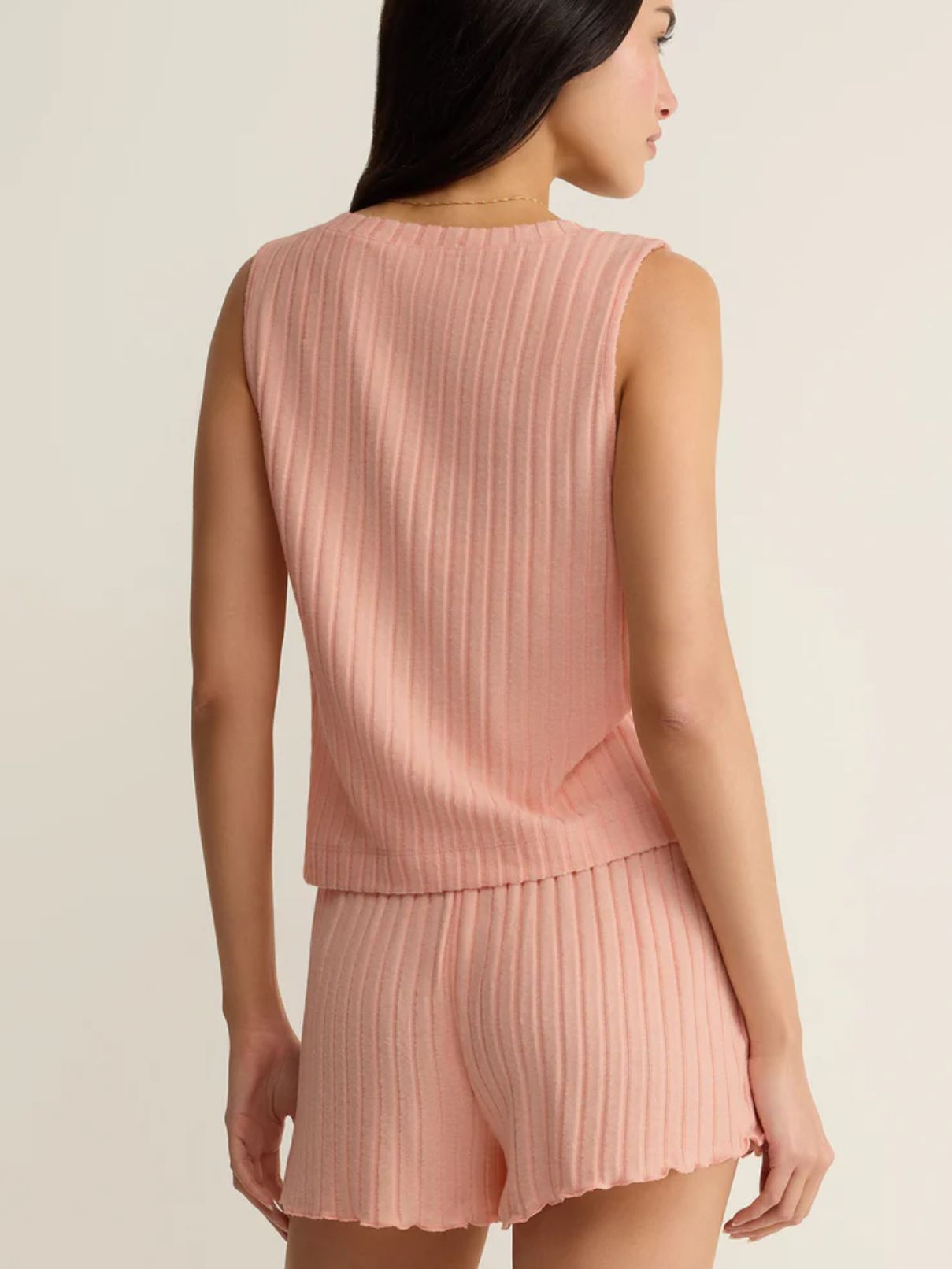 Z Supply Pj Set Rib Tank & Short in Bellini