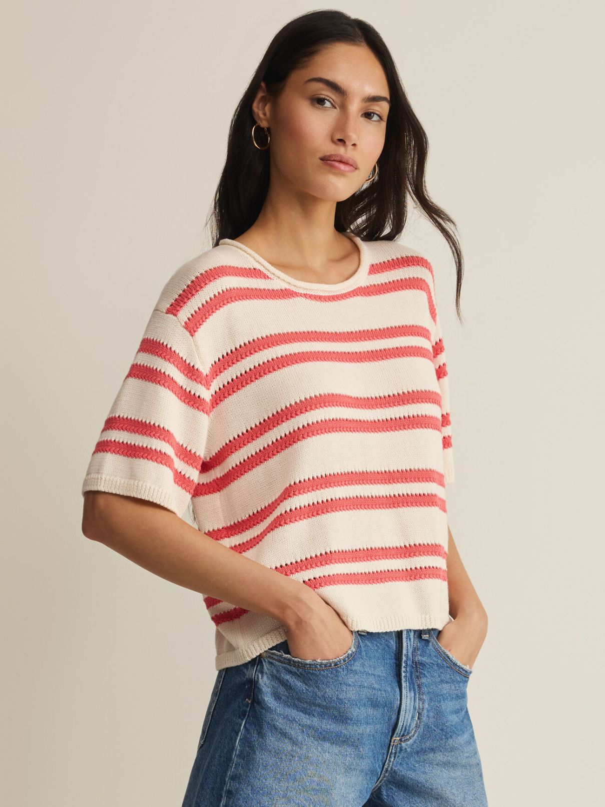 Z Supply Prado Stripe Sweater Tee in Gelato