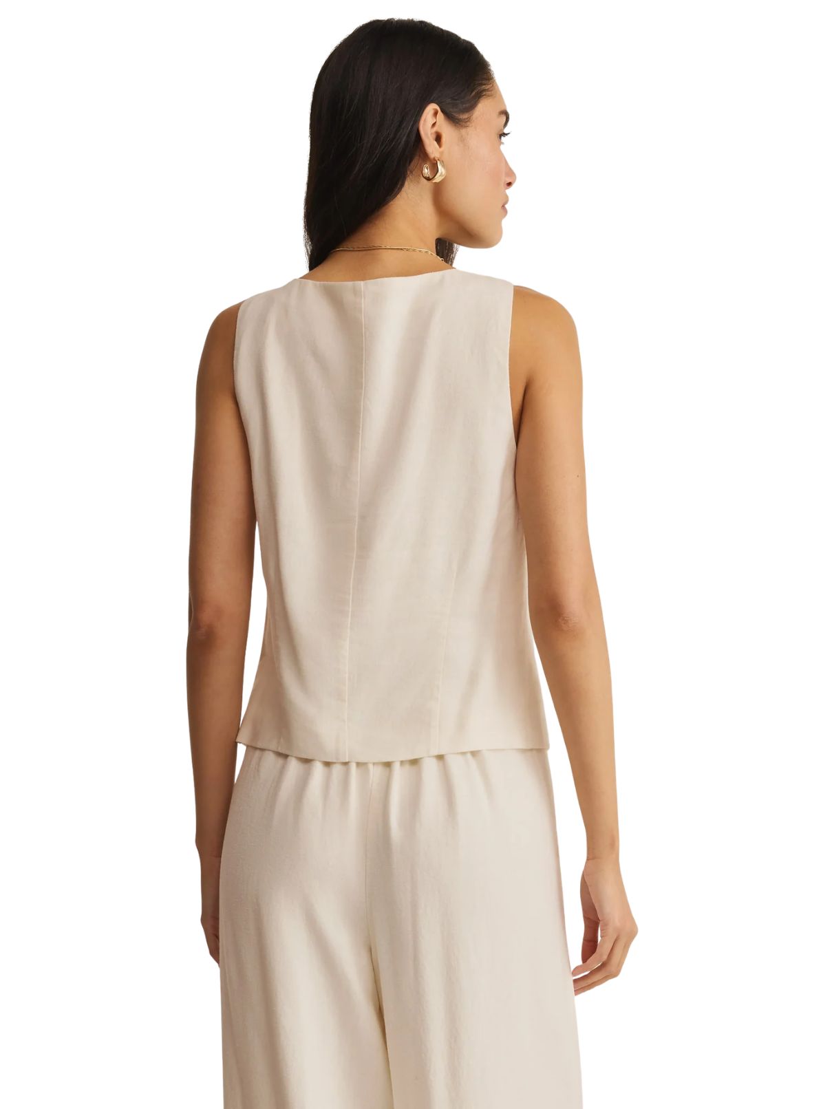 Z Supply Roman Linen Vest in Cloud