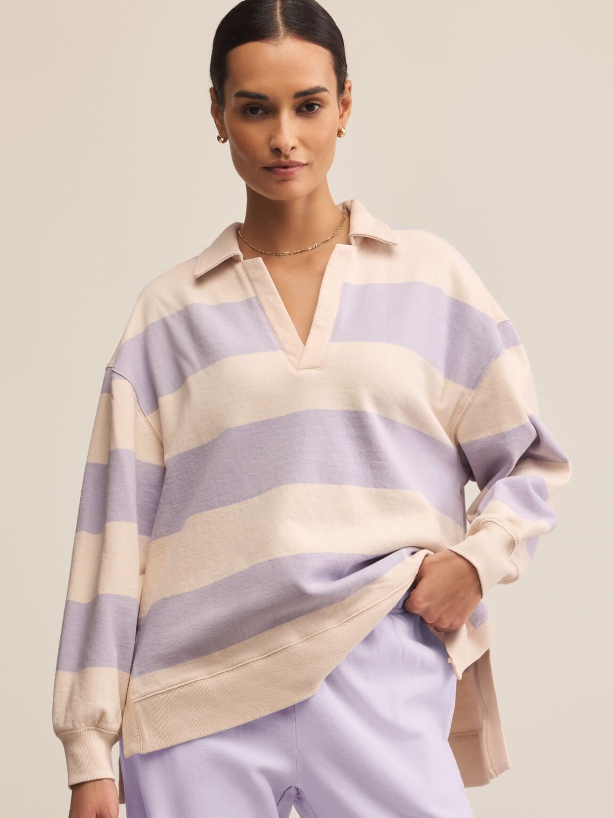 Z Supply Rugby Henley Lavender Ice