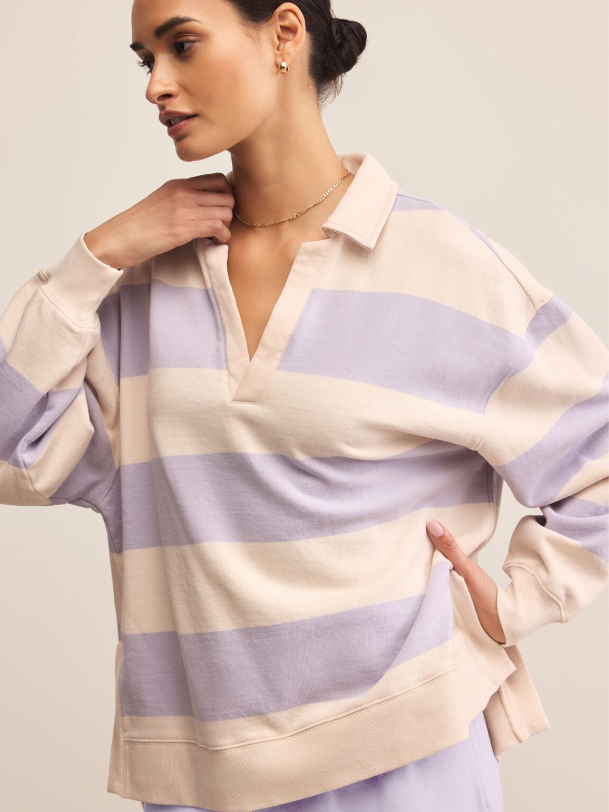 Z Supply Rugby Henley Lavender Ice