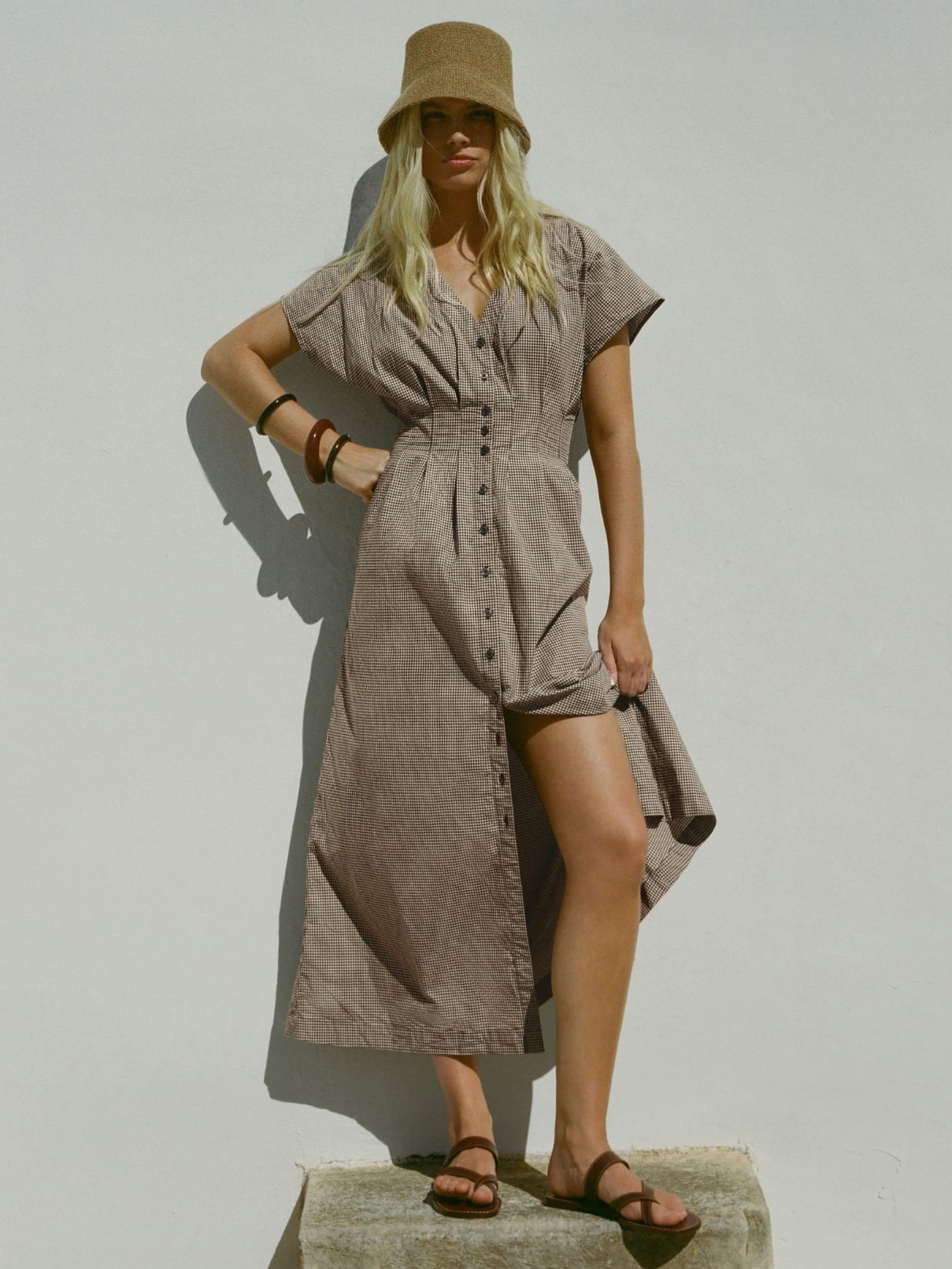 Z Supply Sanna Gingham Maxi Dress – Dark Chocolate
