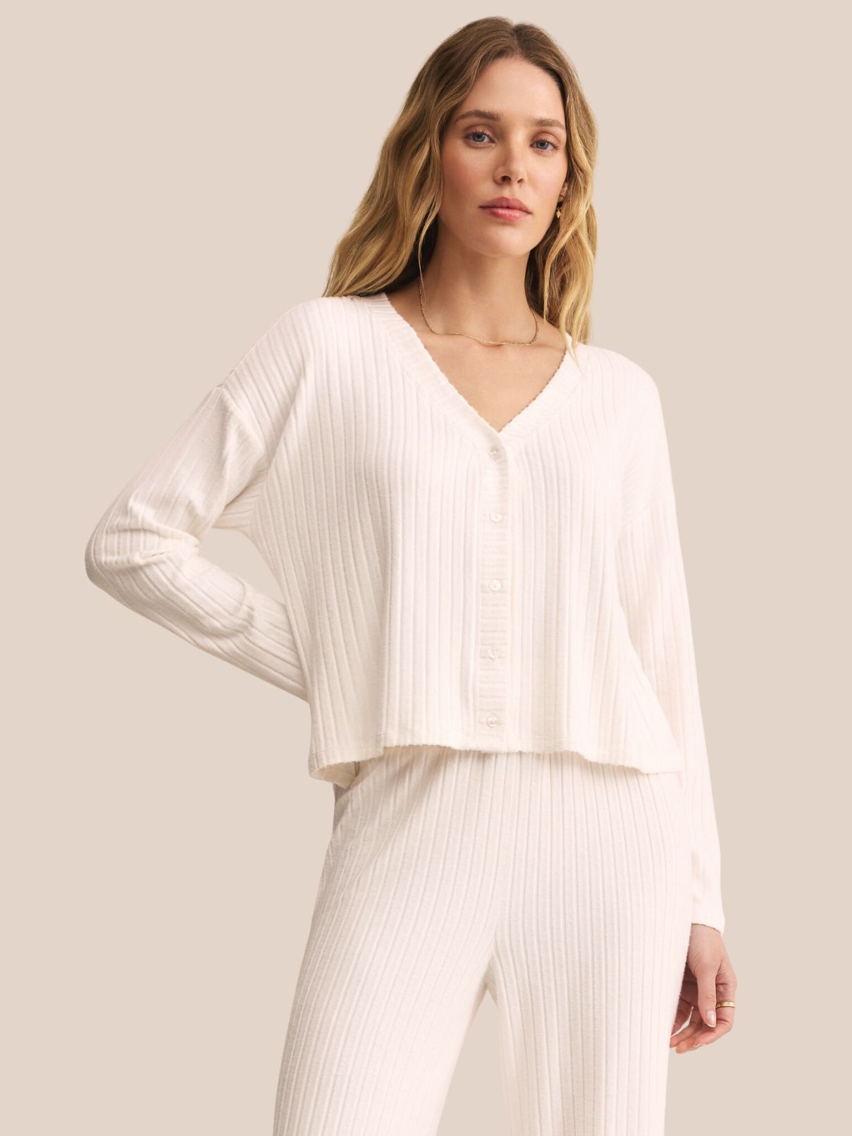 Z Supply Set Mara Cardigan & Dawn Pant in Vanilla