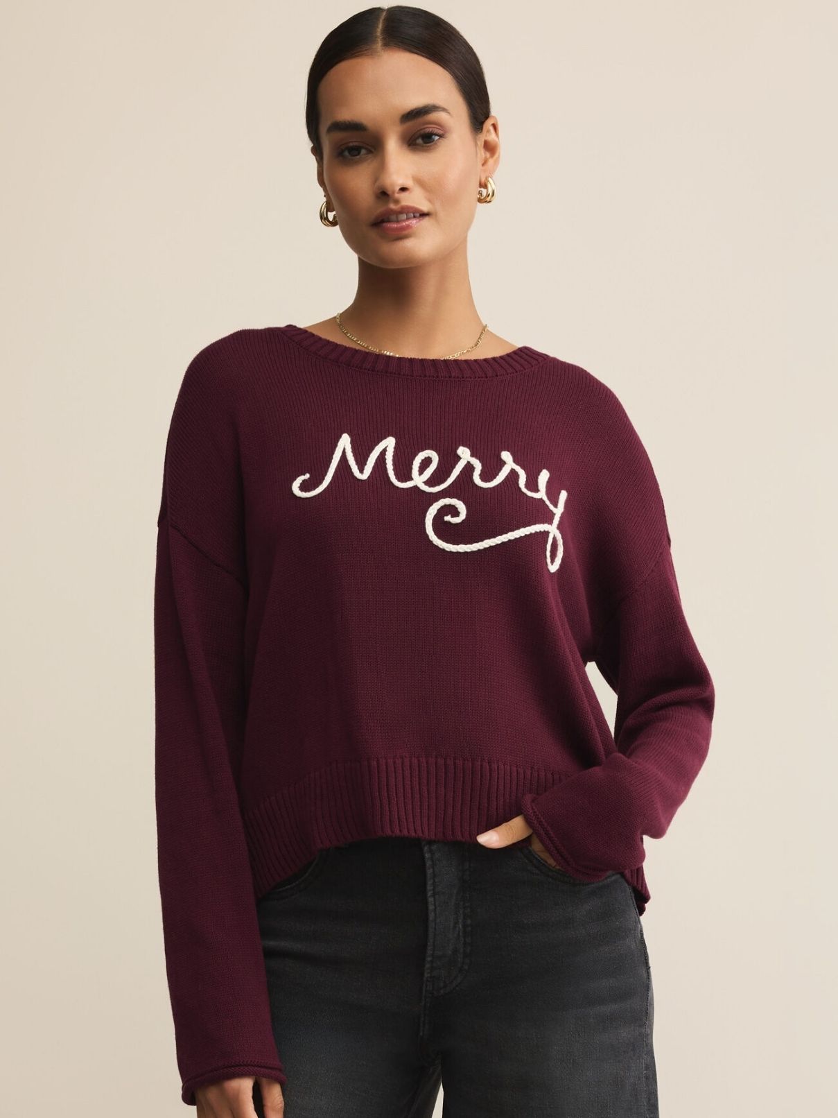 Z Supply Sienna Merry Sweater in Merlot