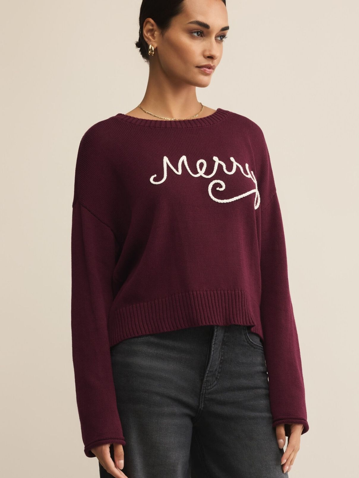 Z Supply Sienna Merry Sweater in Merlot