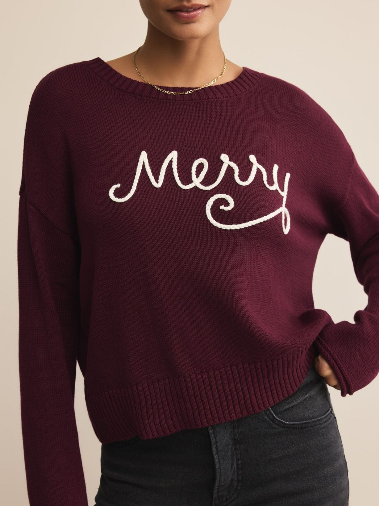 Z Supply Sienna Merry Sweater in Merlot