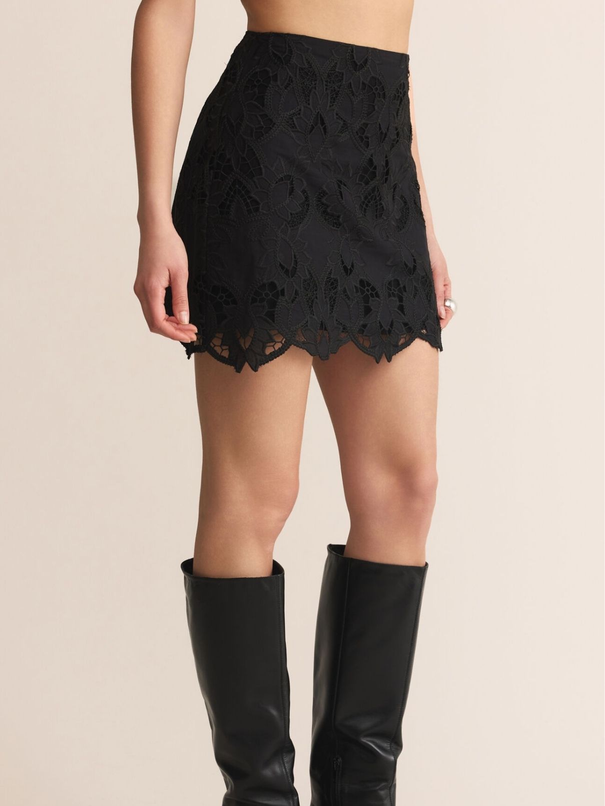Z Supply Siren Lace Mini Skirt in Black