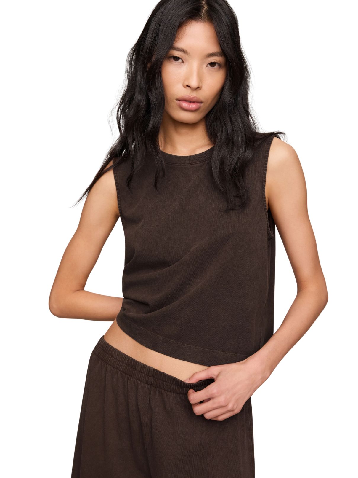 Z Supply Sloane Cotton Jersey Tank – Dark Chocolate