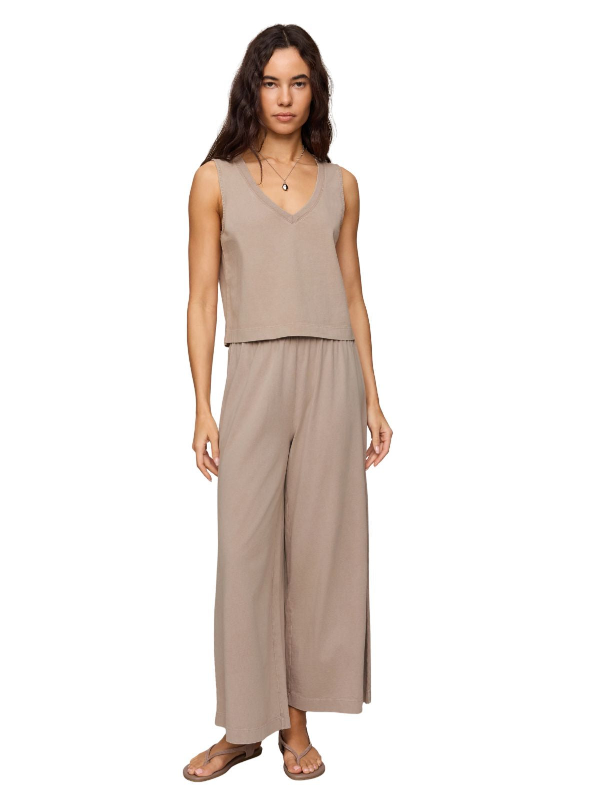 Z Supply Sloane Cotton Jersey Tank in Stone Gray