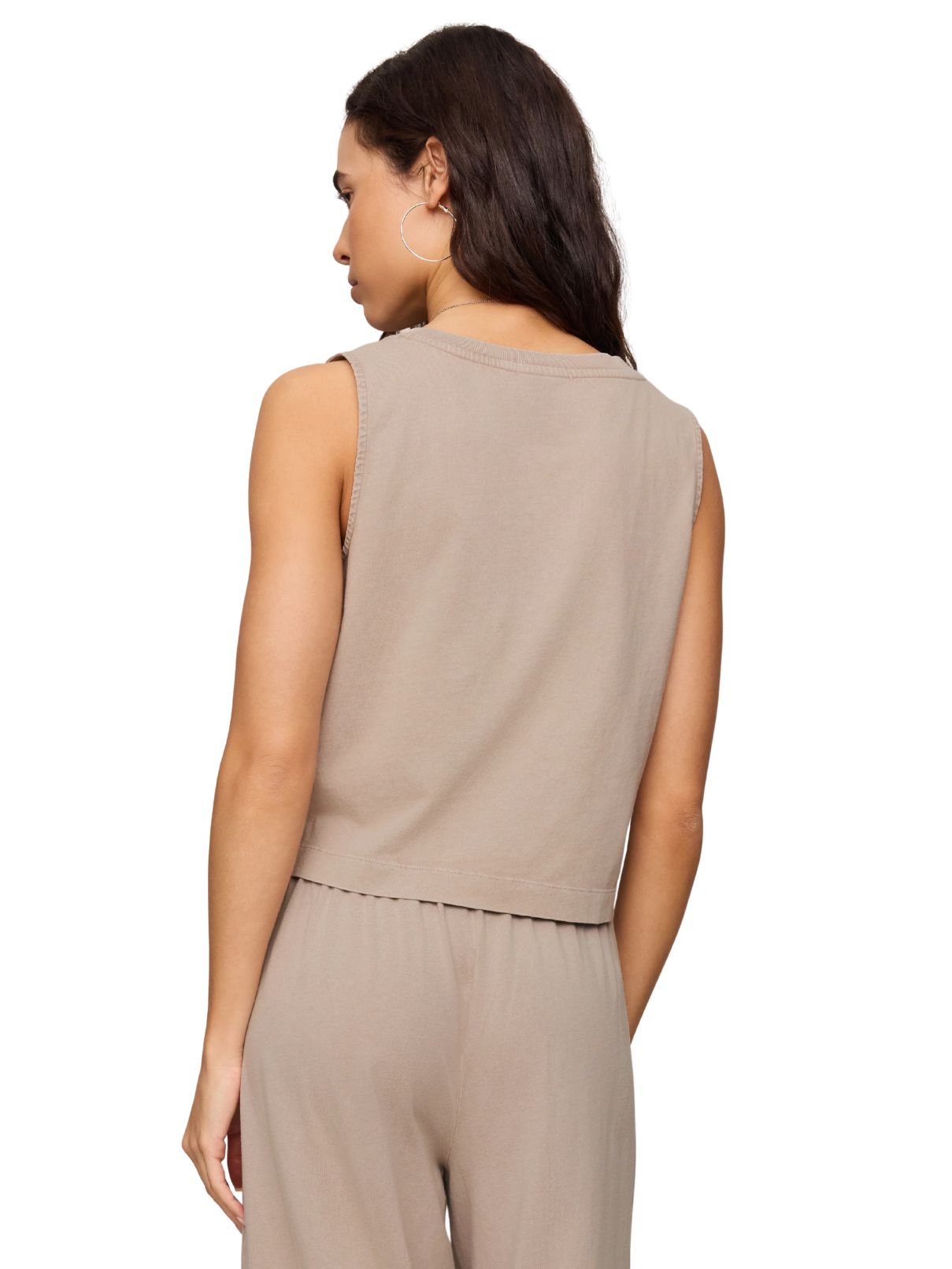 Z Supply Sloane Cotton Jersey Tank in Stone Gray
