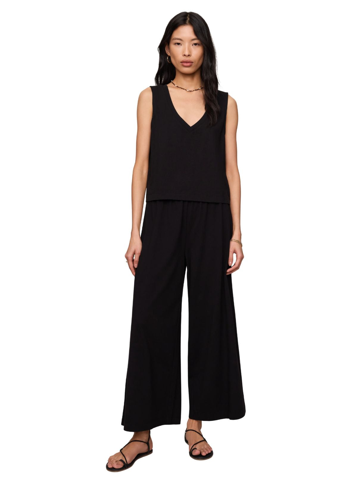 Z Supply Sloane Cotton Jersey Tank in True Black