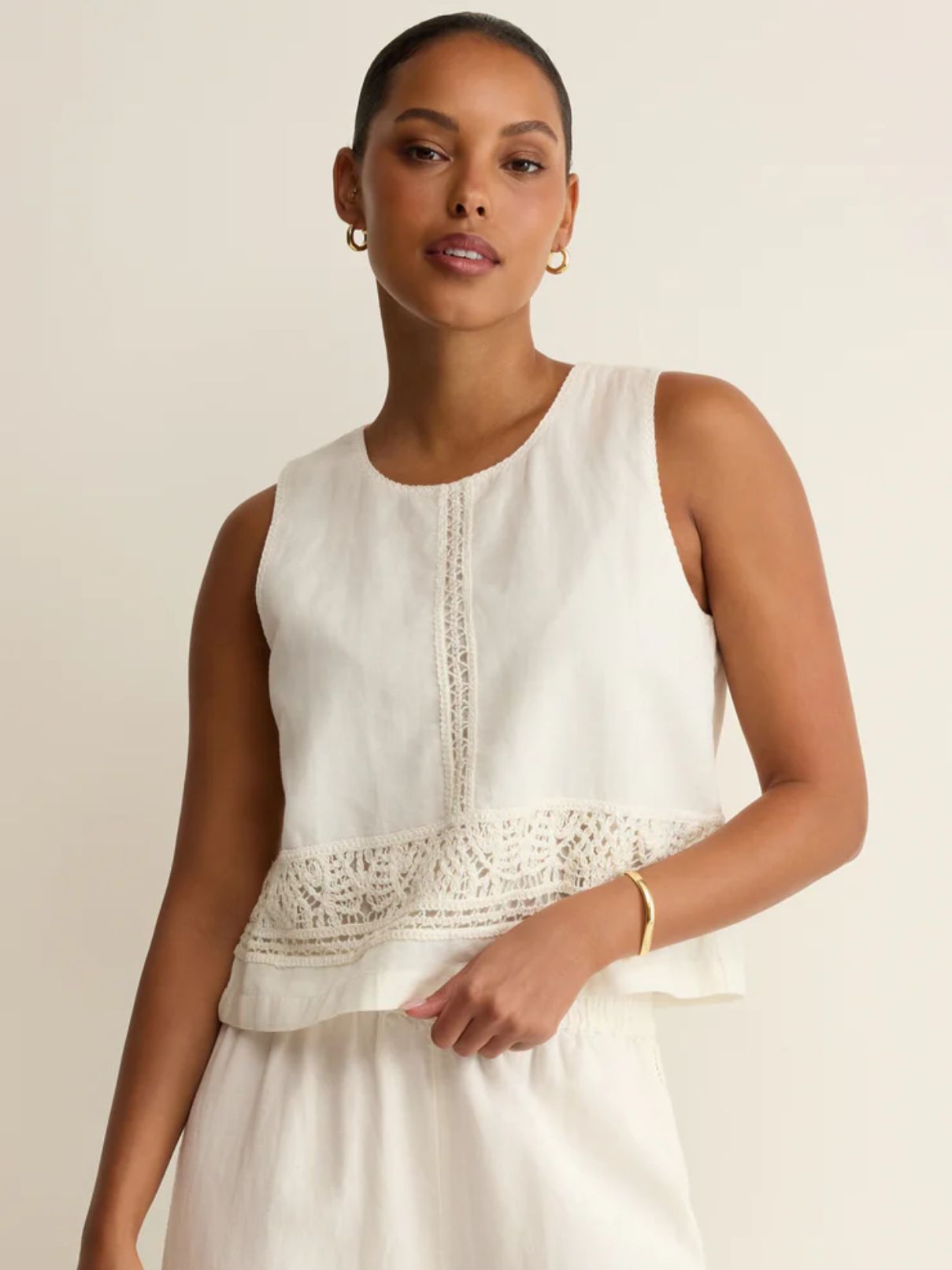 Z Supply Sloane Embroidered Top in White