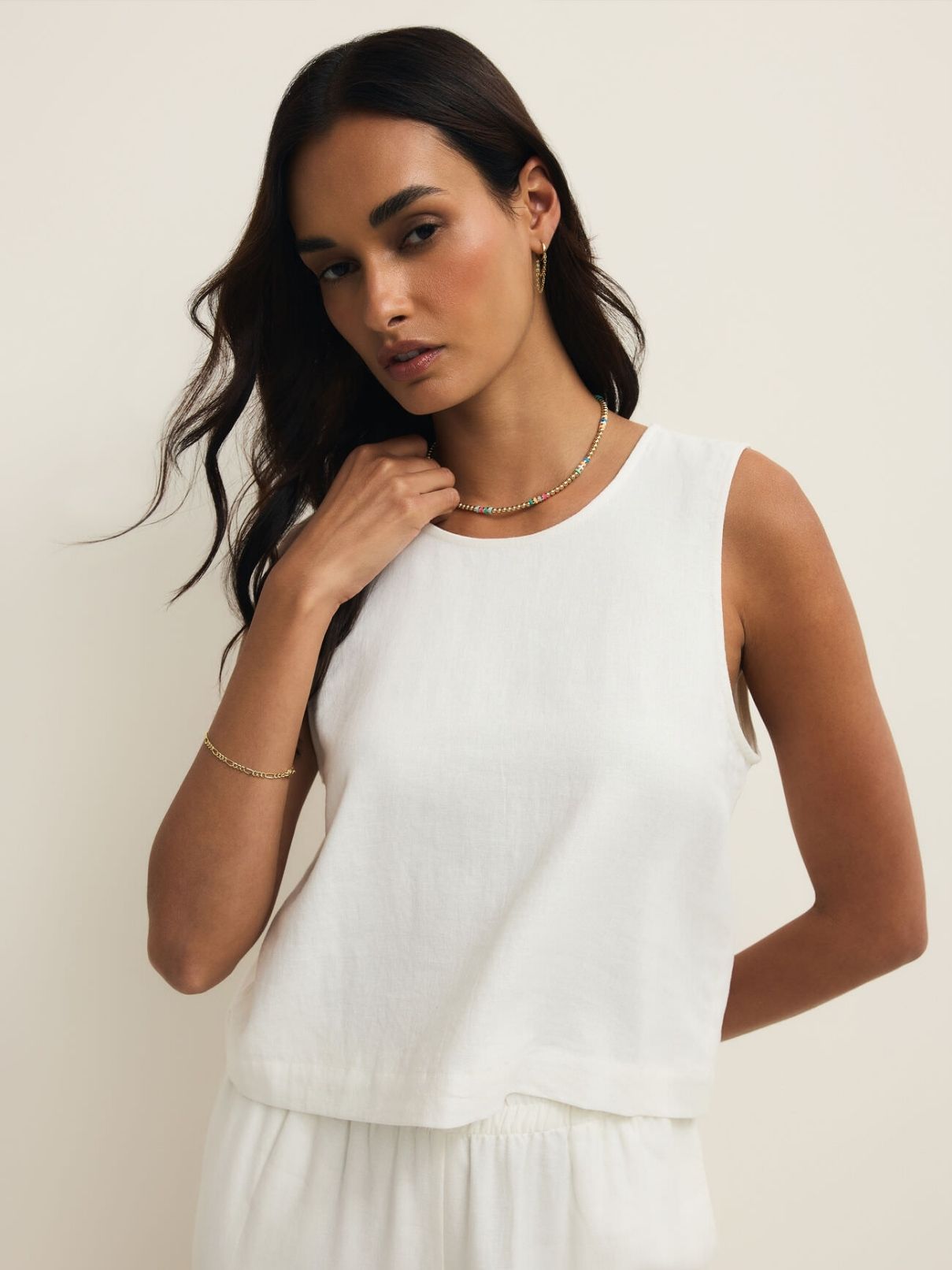 Z Supply Sloane Linen Top in White