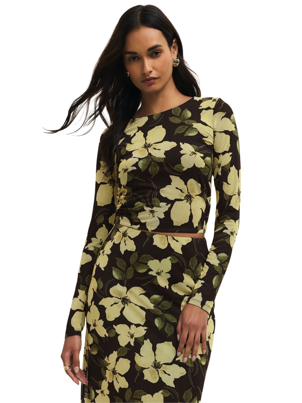 Z Supply Taysha Ren Floral Mesh Top in Sunnyside