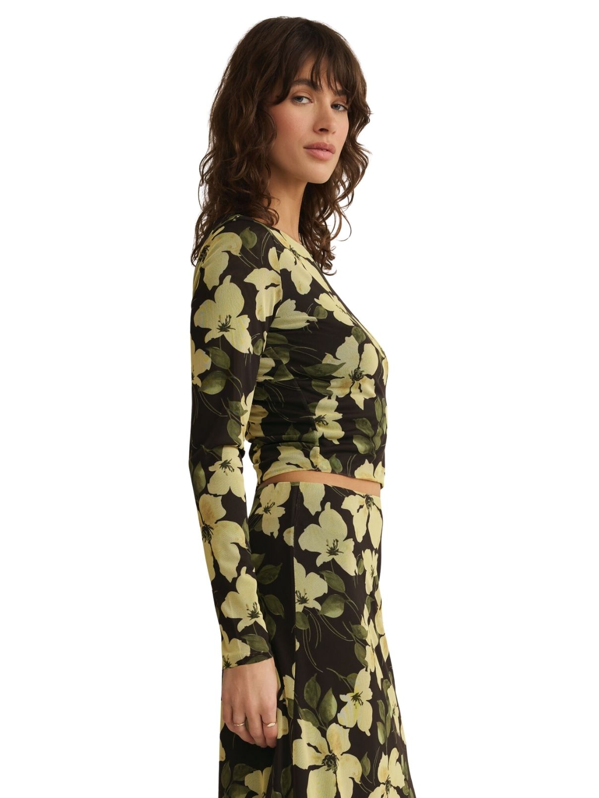 Z Supply Taysha Ren Floral Mesh Top in Sunnyside