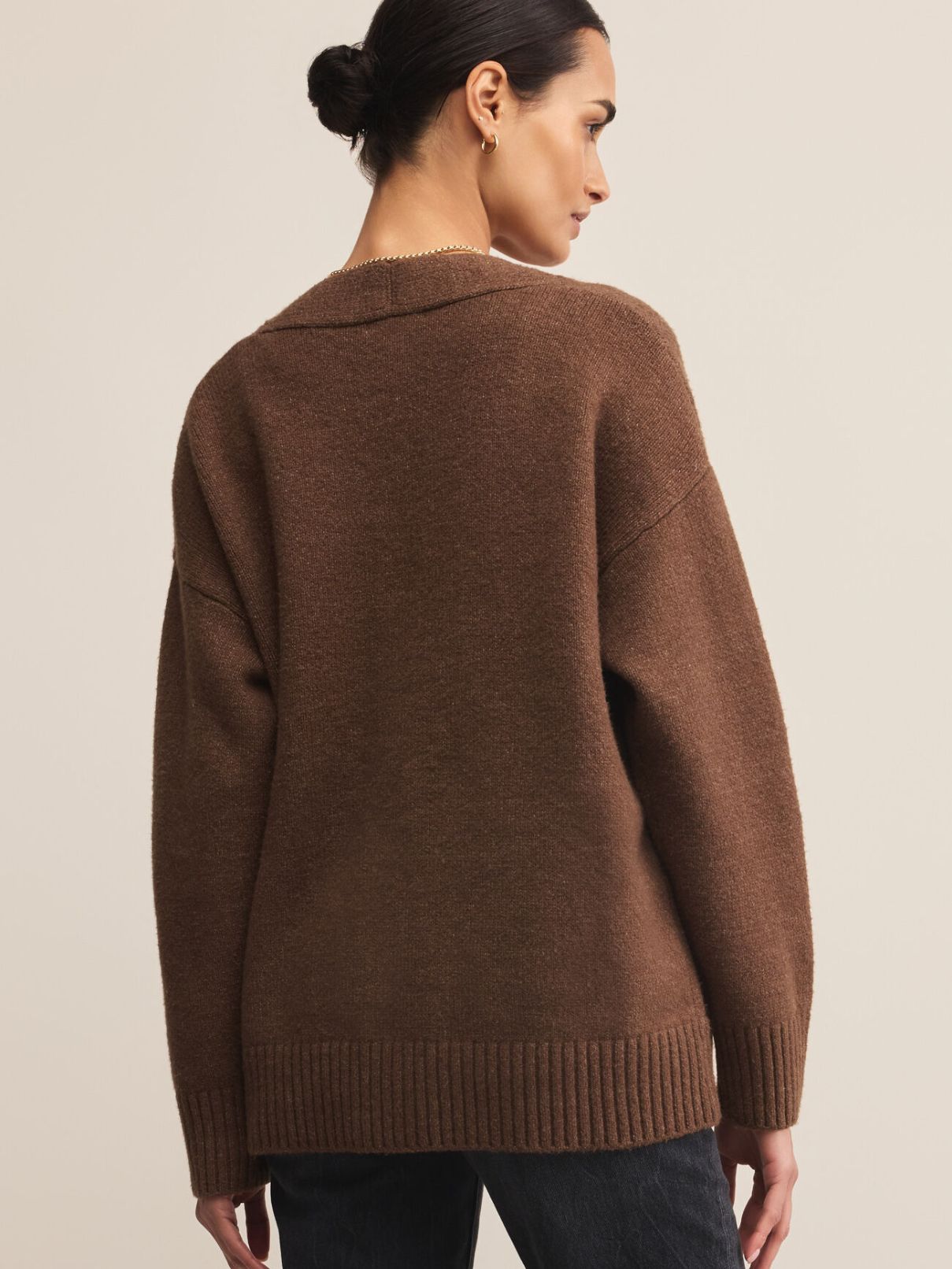 Z Supply Theo Cardigan Sweater in Suede