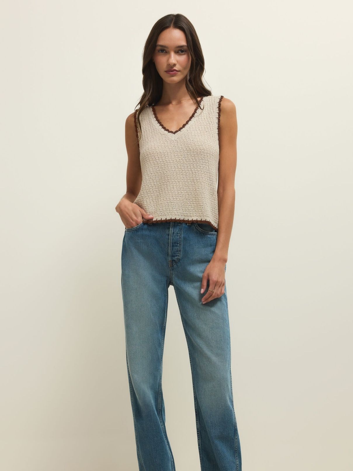 Z Supply Yessenia Whipstitch Tank in Linen