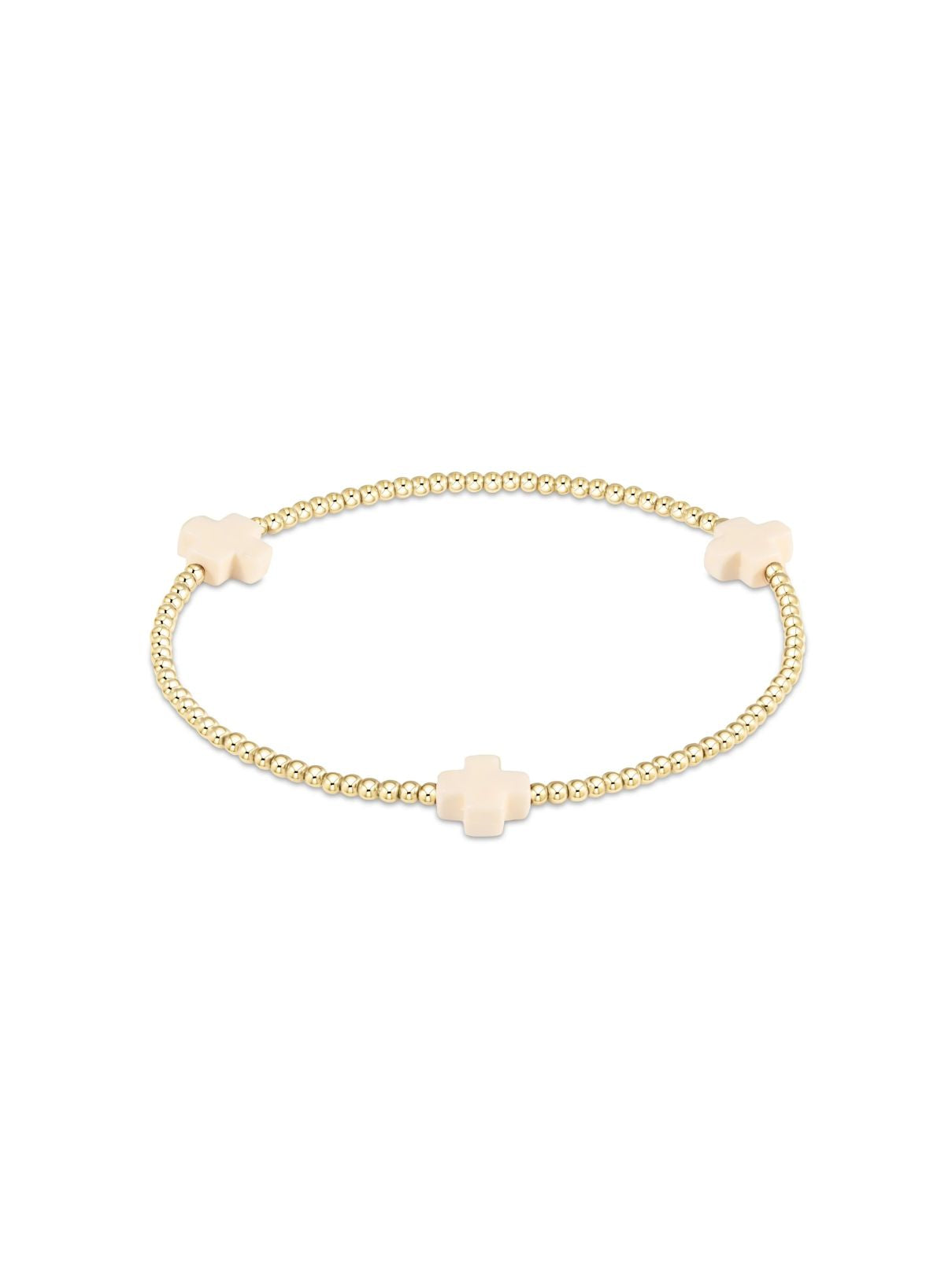 enewton Signature Cross 2mm Gold Bracelet – Off-White