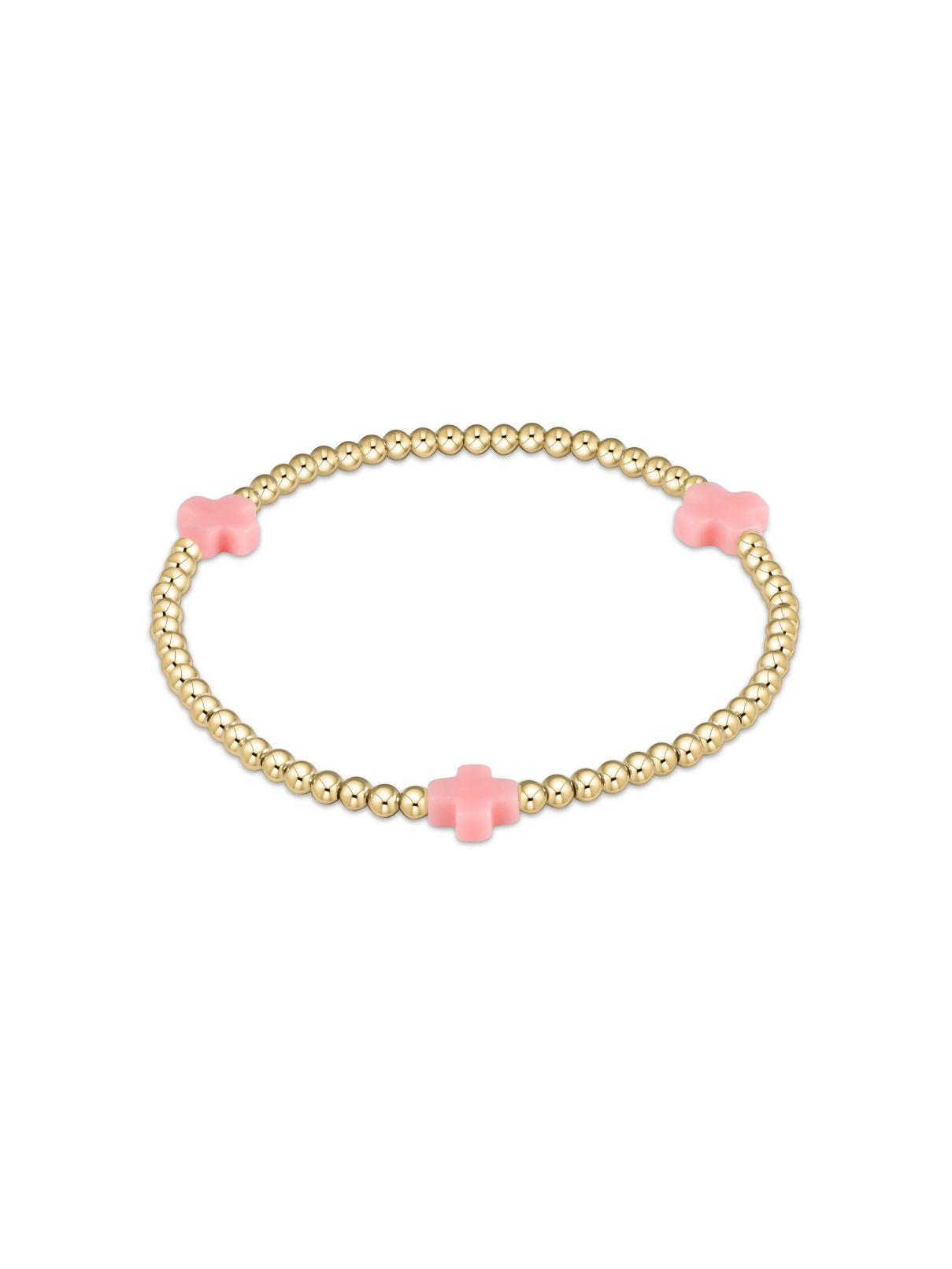 enewton Signature Cross 3mm Gold Bracelet – Pink
