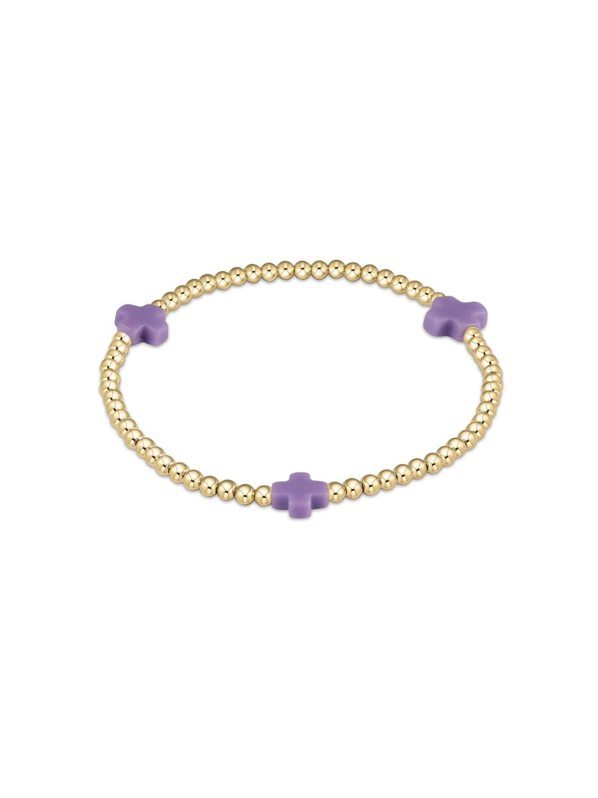 enewton Signature Cross 3mm Gold Bracelet – Purple