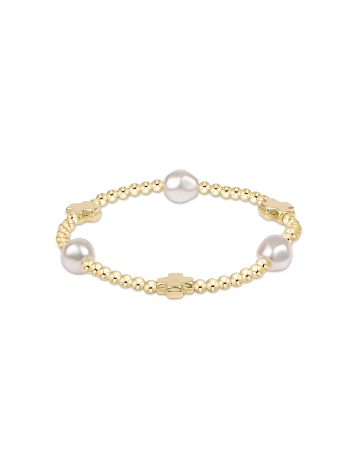 enewton Signature Cross Gold & Admire Pearl 3mm Bracelet