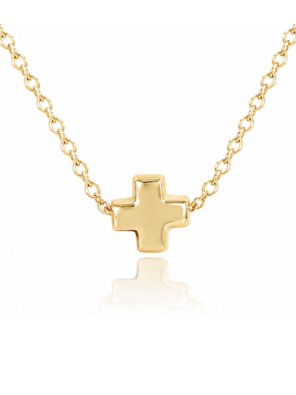 enewton Signature Cross Small Gold Necklace – 16"
