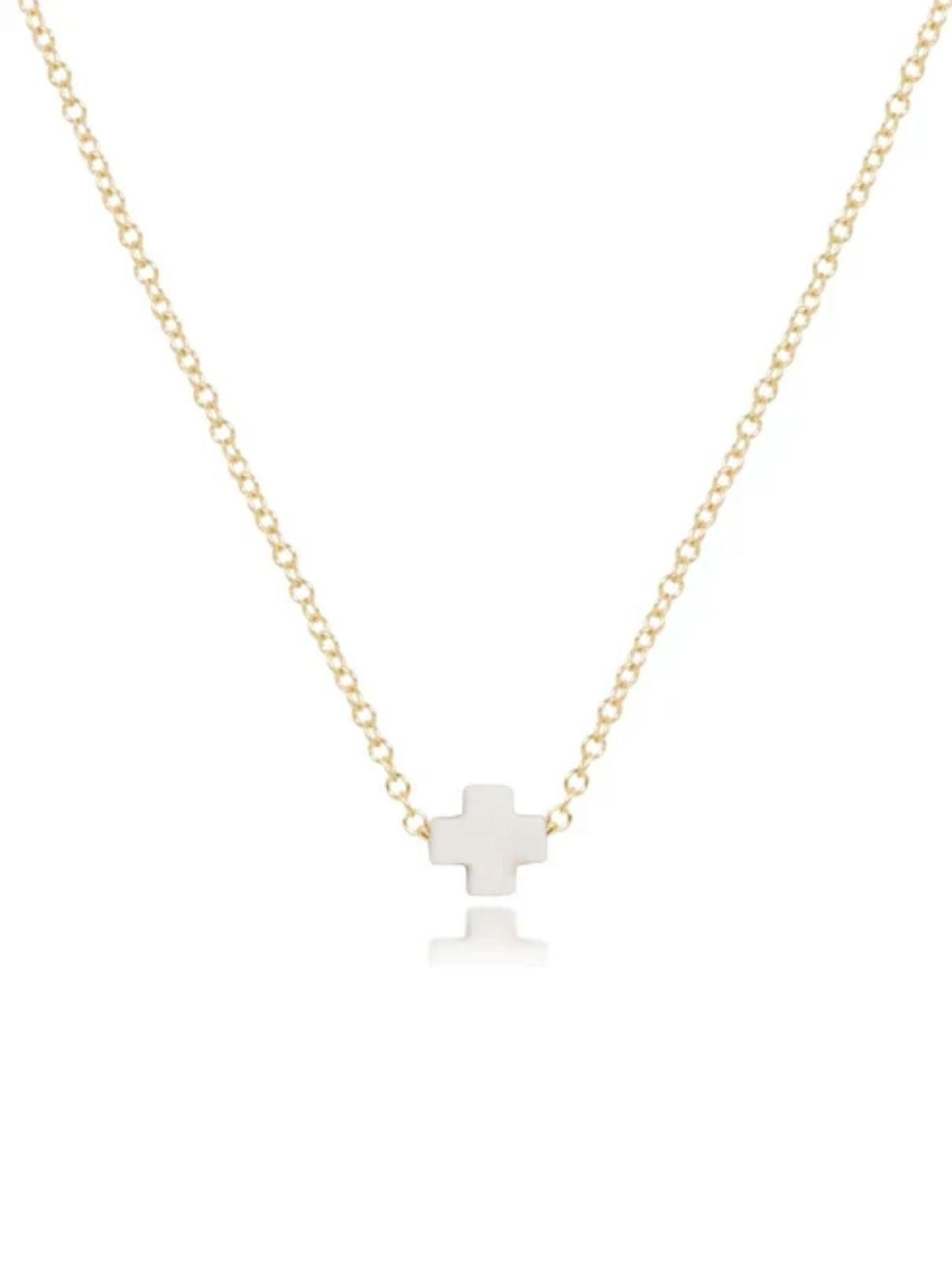 enewton Signature Cross Small Off-White Necklace – 16"