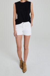 ag jeans hailey cutoff in classic white 104528