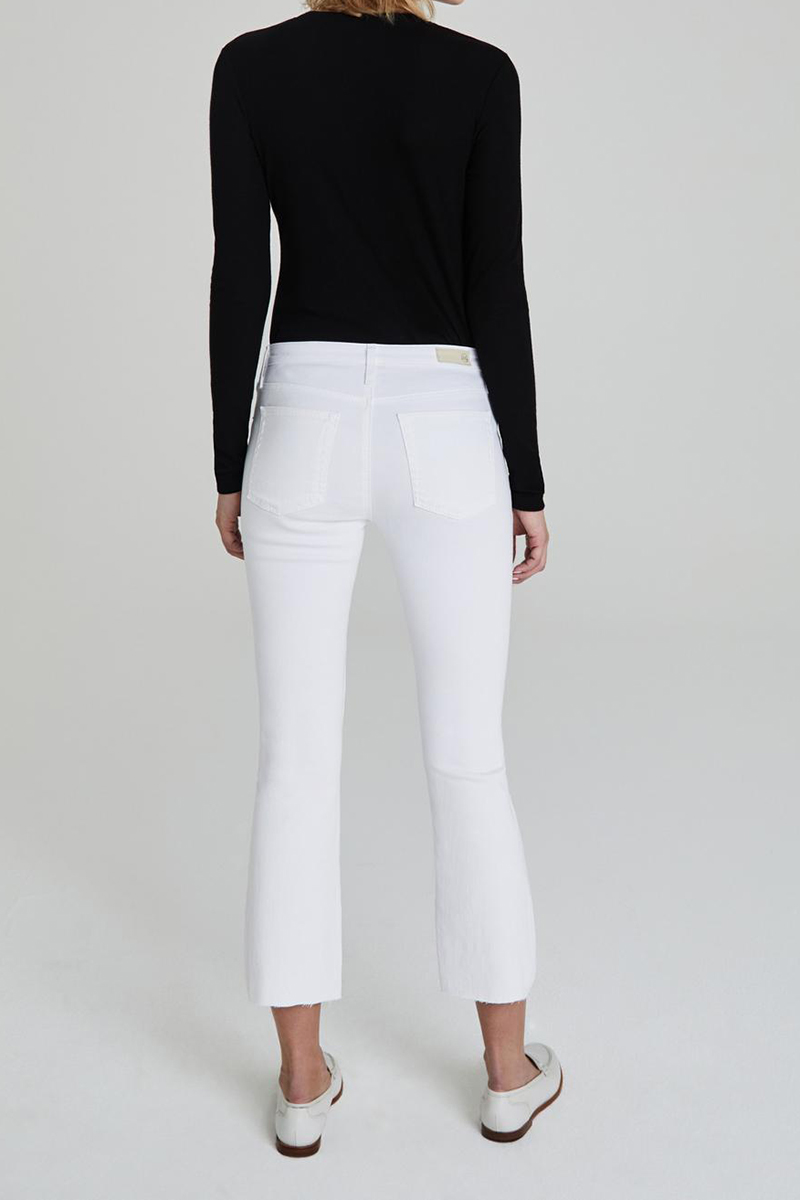Ag Jeans Jodi Crop High Rise Flare In White 62760