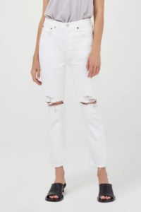 agolde riley crop slant white jean 107104