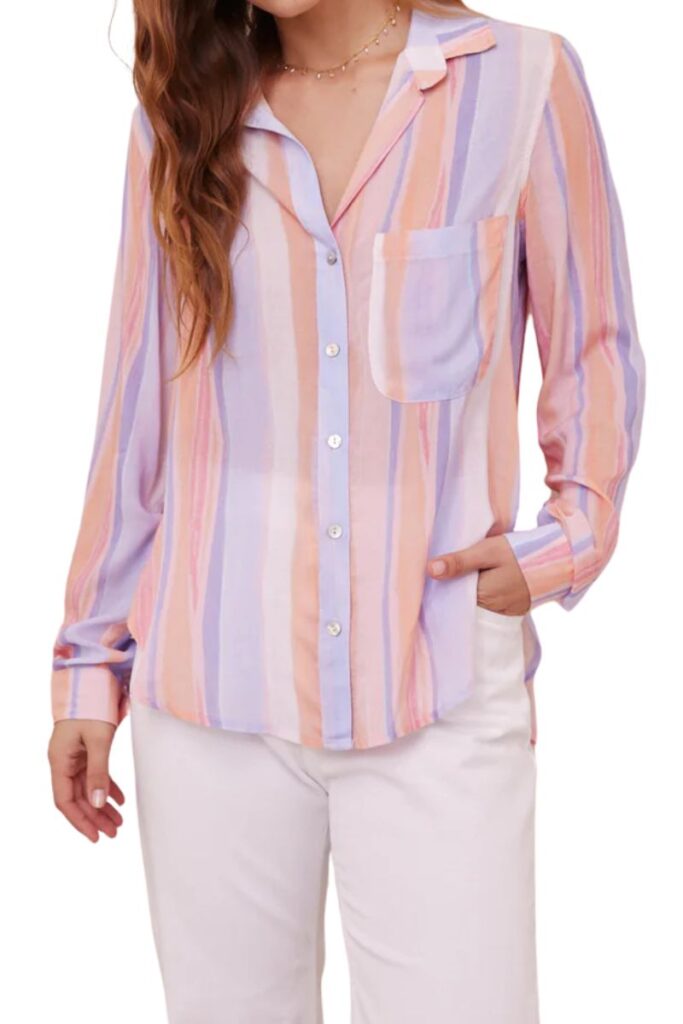 Bella Dahl Button Down in Paloma Stripes Cotton Island Women s