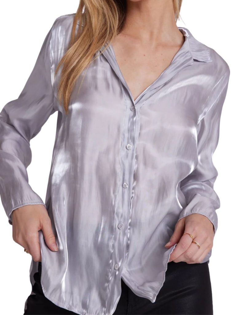 bella dahl clean shirt in silver shimmer