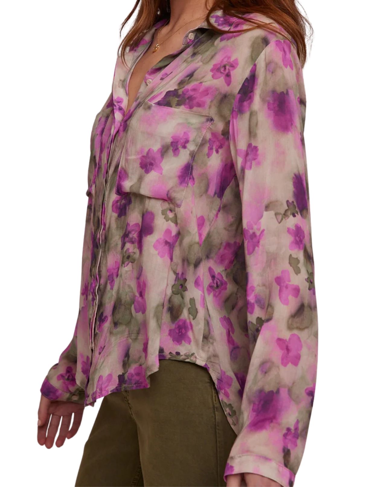 Bella Dahl Hipster Shirt in Floral Camo Print