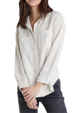 bella dahl l/s oversized shirt in whisper grey