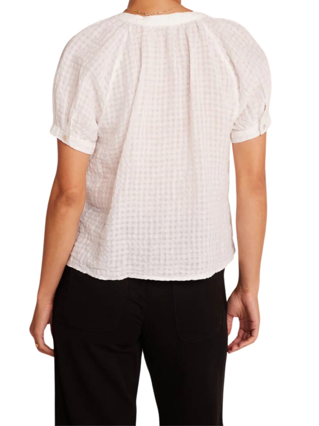 bella dahl s/s raglan pullover top in white