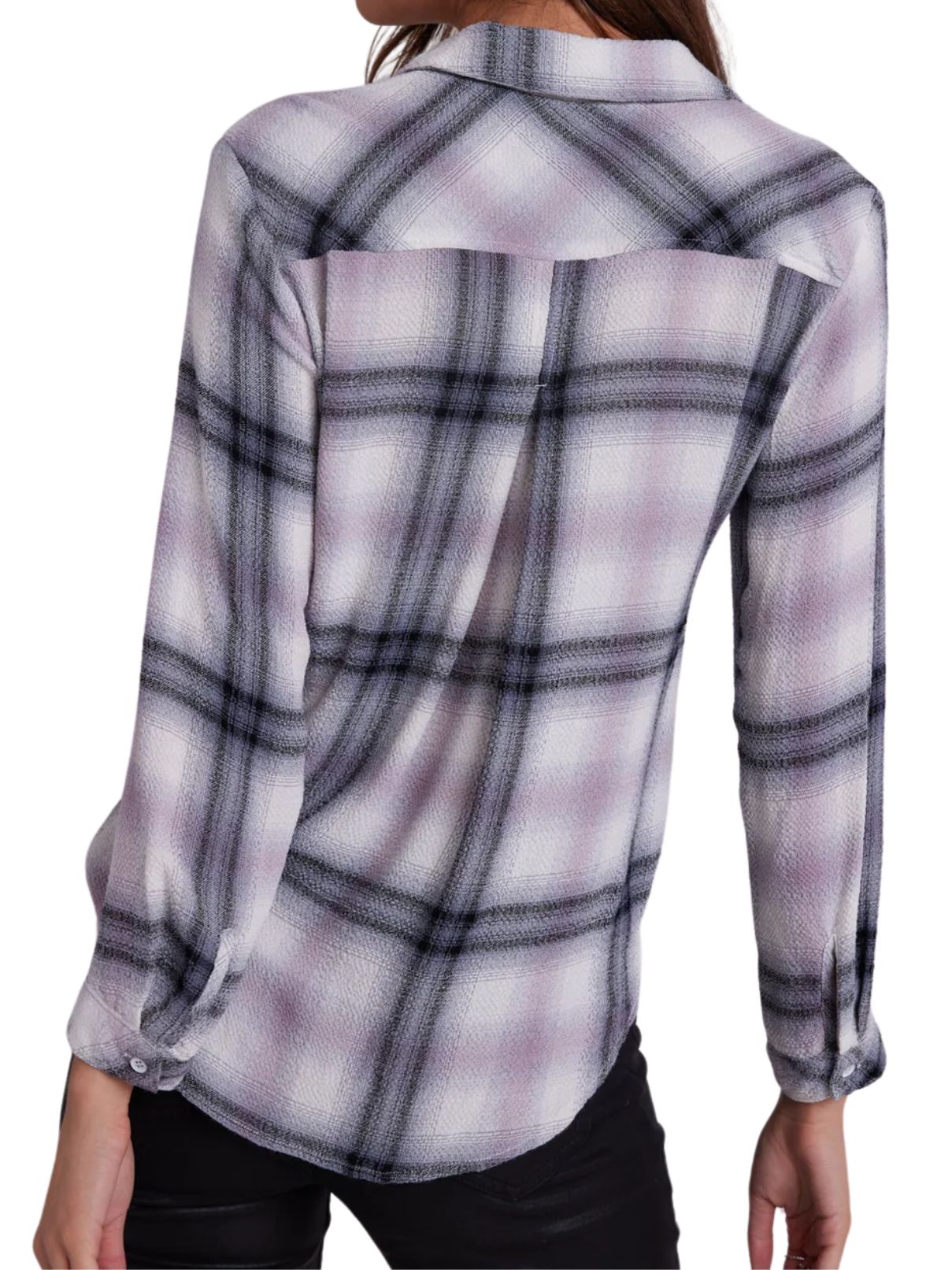 Bella Dahl Two Pocket Mauve Rose Plaid Shirt Cotton Island