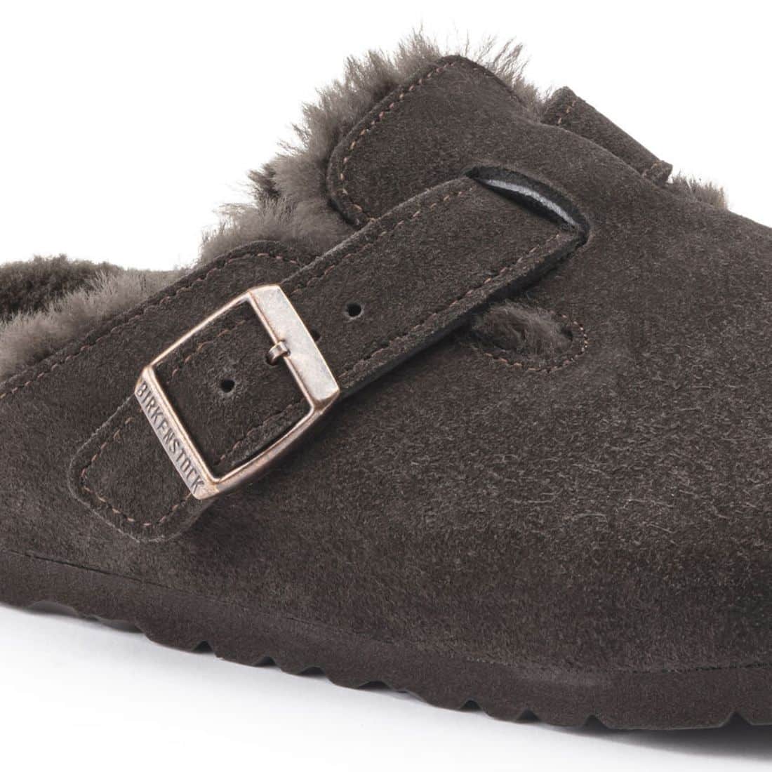 Birkenstock Boston Shearling Mocha Suede | Cotton Island Women's