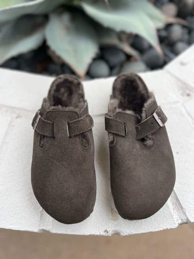 Birkenstock Boston Shearling Mocha Suede