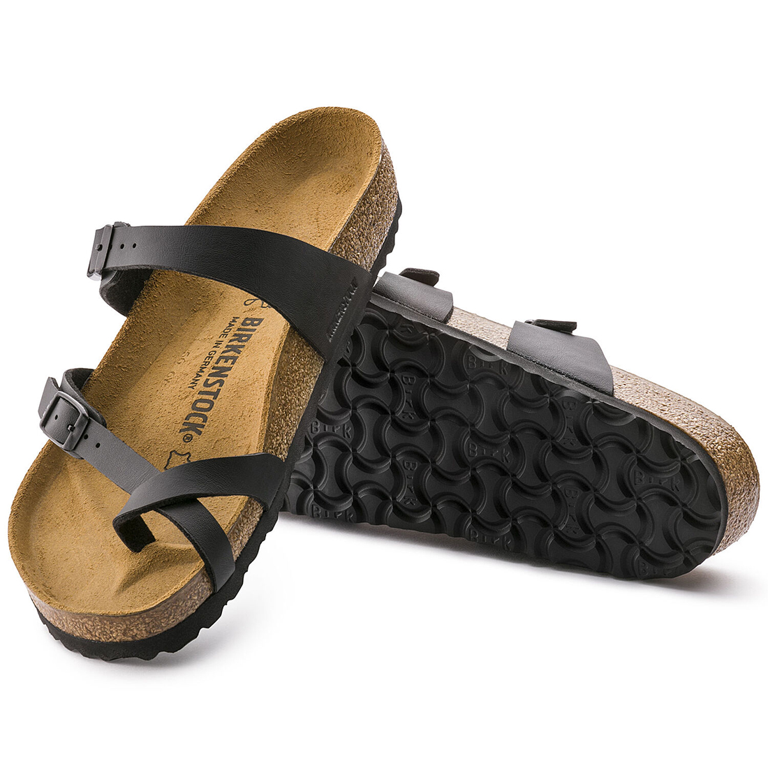 Birkenstock Mayari Strappy Toe Thong Sandal In Black Birko 69657