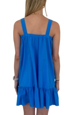 bobi square neck short dress in mykonos