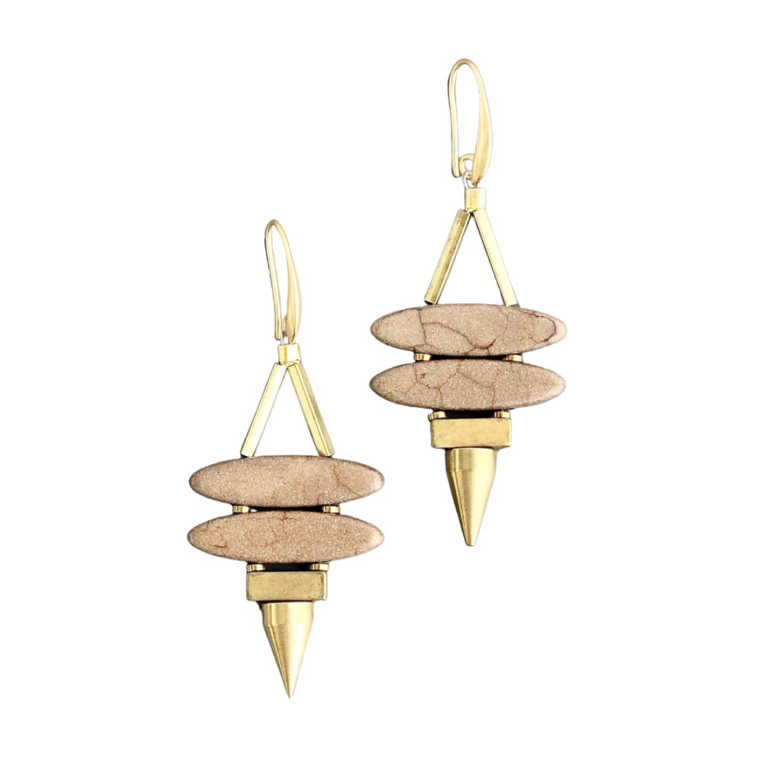 brown and brass earring 111833