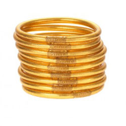 budha girl all weather bracelets set of 9 gold size medium