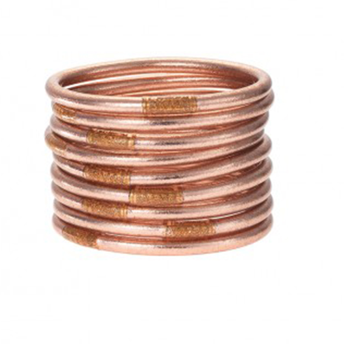 budha girl all weather bracelets set of 9 rosegold size medium 93109